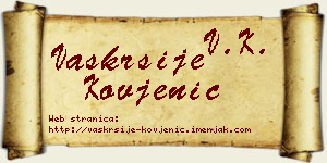 Vaskrsije Kovjenić vizit kartica